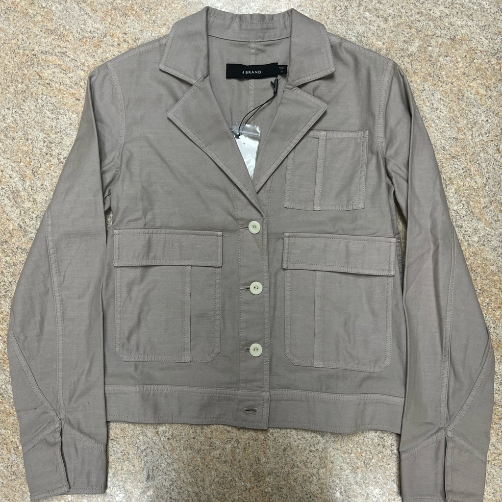 J Brand Womens Jacket Tracy Relaxed Castor GreyGreen Sjb001680